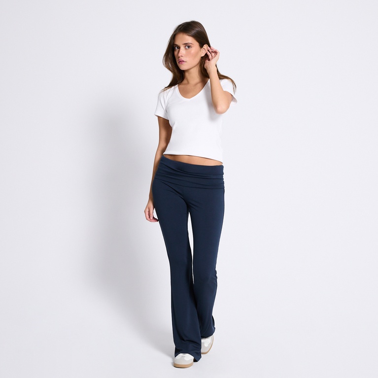Folded yoga pants "Noelle" Dark Blue